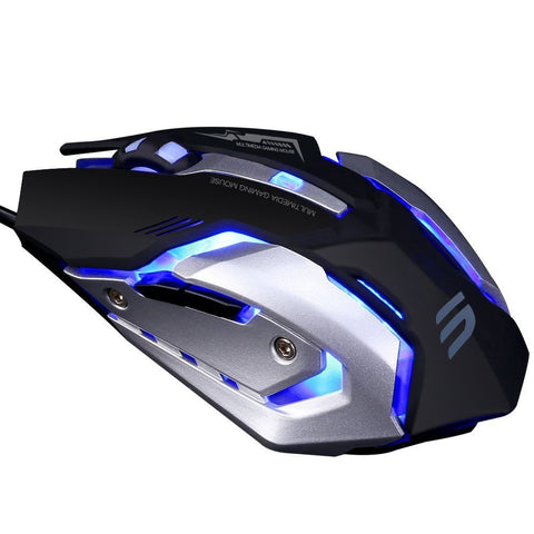 LINGYI Gaming mouse, 6 Programmable Buttons, 4 Adjustable DPI Levels, 4 Circular & Breathing LED Light, Used for games and office[ Black ]
