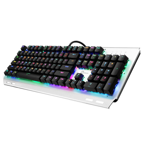 RGB Mechanical Gaming Keyboard, Ombar Ergonomic Backlit Wired Gaming Keyboard with Blue Switches Fully Programmable Aluminum Frame