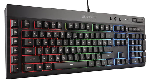 CORSAIR K55 RGB Gaming Keyboard - Quiet & Satisfying LED Backlit Keys - Media Controls - Wrist Rest Included – Onboard Macro Recording