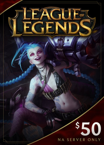 League of Legends $50 Gift Card – 7200 Riot Points - NA Server Only [Online Game Code]