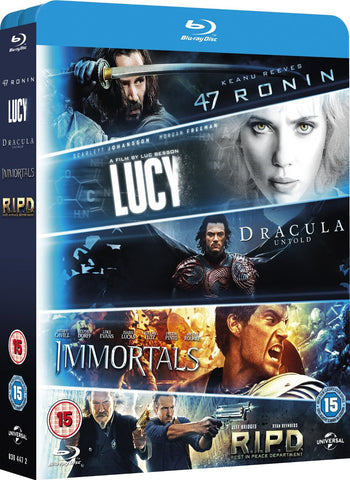 Blu ray 5-Movie Starter Pack: Lucy/Dracula Untold/47 Ronin/Immortals/R.I.P.D [Blu-ray]