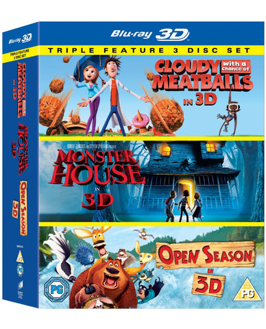Cloudy With a Chance of Meatballs/ Monster House / Open Season Triple Pack 3D